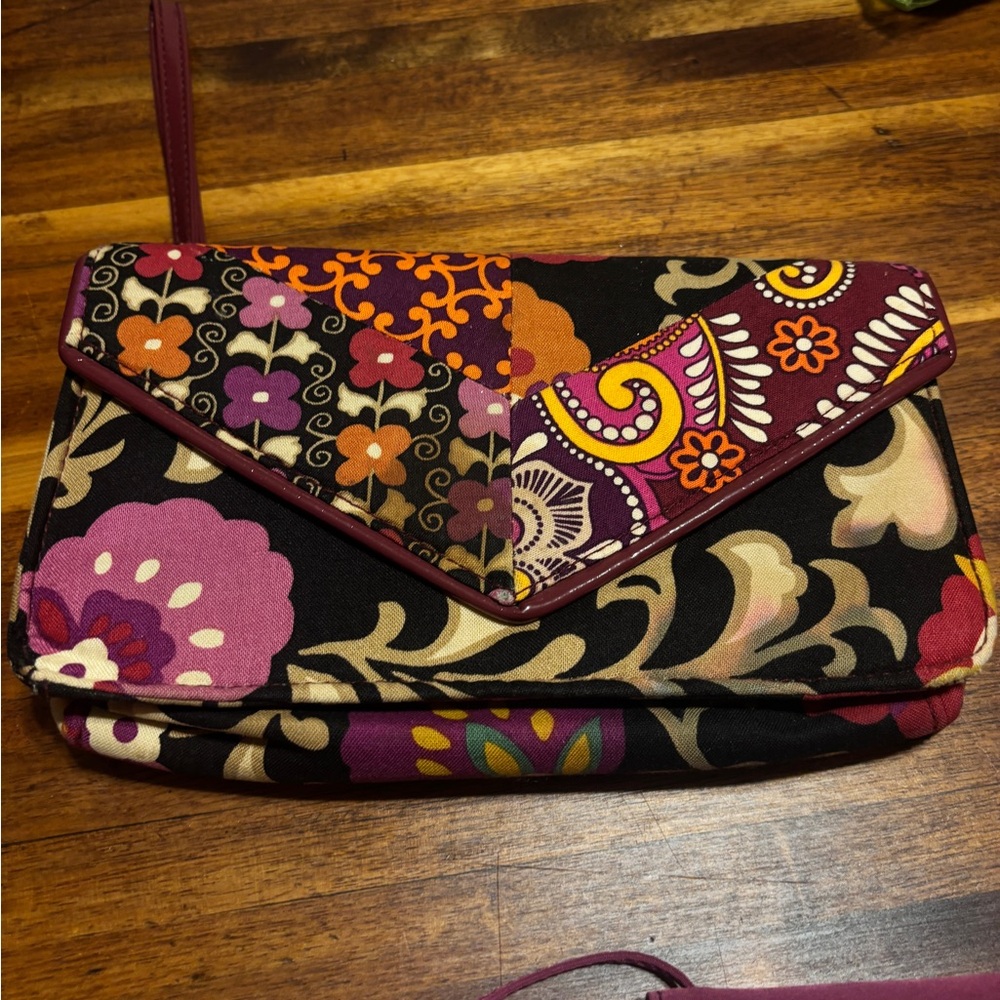 Vera Bradley Floral Envelope Clutch in Purple and Orange